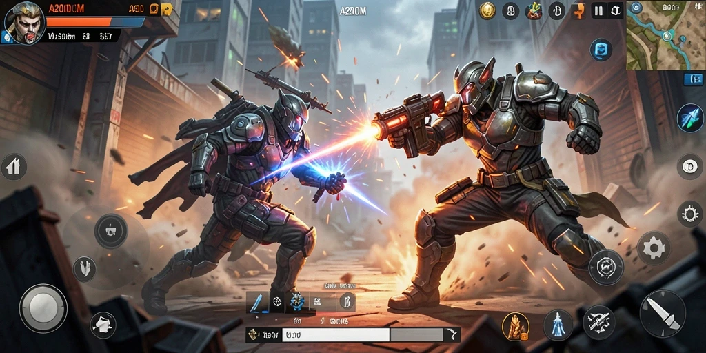 Gameplay seru A200M dengan pertarungan mendebarkan.