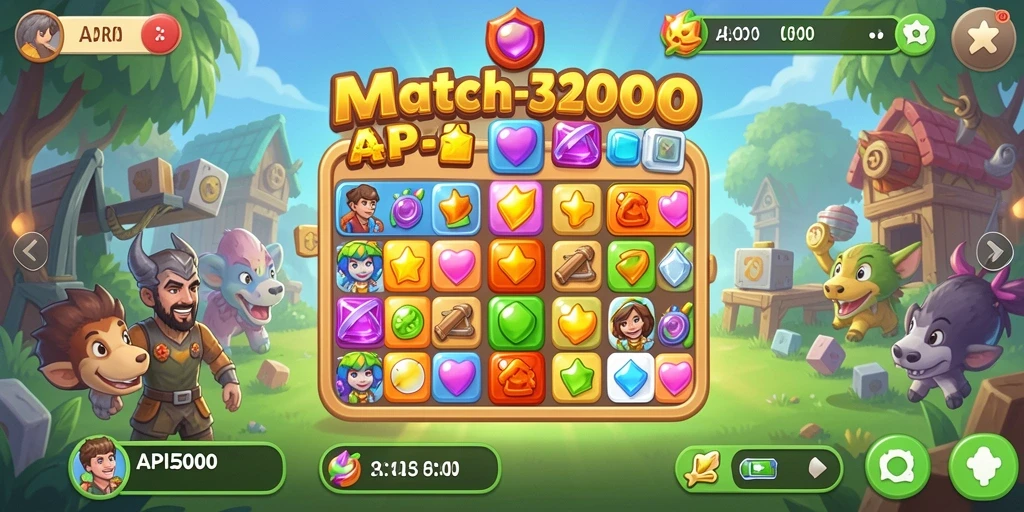 Tampilan menawan dari gameplay Match-3 API5000.
