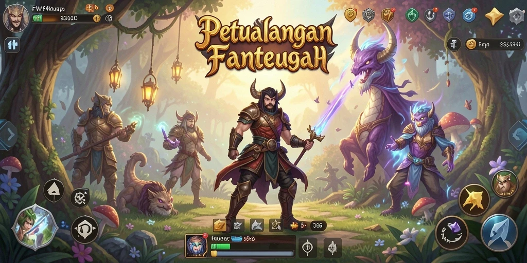 Screenshot gameplay FW66 yang menunjukkan aksi petualangan RPG yang mendebarkan.