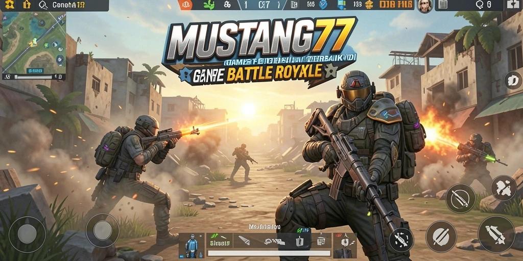 Tampilan gameplay epik dalam MUSTANG77 saat pertempuran berlangsung.
