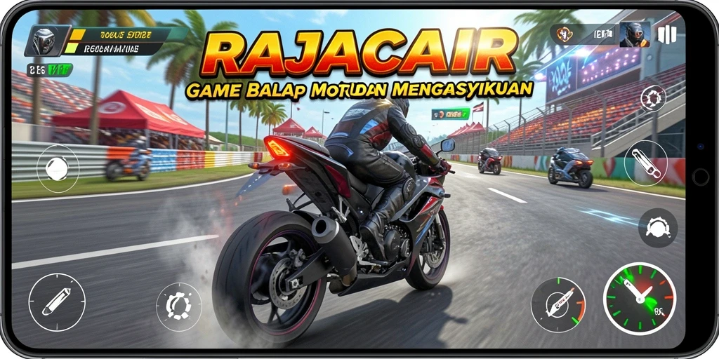 Gameplay seru dengan balapan motor yang mendebarkan.