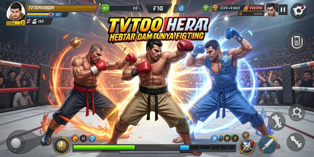 Gameplay seru TVTOTO menampilkan pertarungan epik antar karakter.